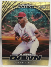 Quentin Young 2025 Leaf Baseball Nation A New Dawn Super Prismatic Gold #'d 1/1