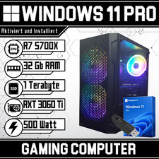 Gaming Computer | Win 11 pro | Ryzen 7 5700X | 32GB RAM | 1TB SSD | GTX 3060 Ti