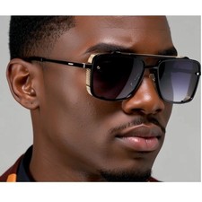 Sunglasses Side Shield Fashion Men Classic Hip Hop Classy Model Thick Black Lens
