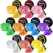 10 Colors Edible Glitter Luster Dust Set, Food Grade Cake & Drink Decorating Dus