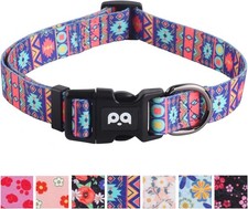 Adjustable Soft Dog Collar Floral Pattern