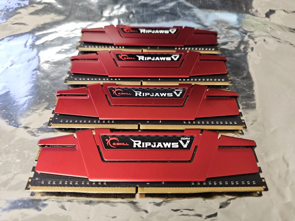 16GB (4x4GB) G.SKILL RIP JAWS  V F4-2400C 15S-4GVR DDR4-2400 4Gx1 Desktop Memory - Image 2 of 4