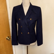 J.Crew Women s Double Breasted Navy Blazer 100 Wool Size 4
