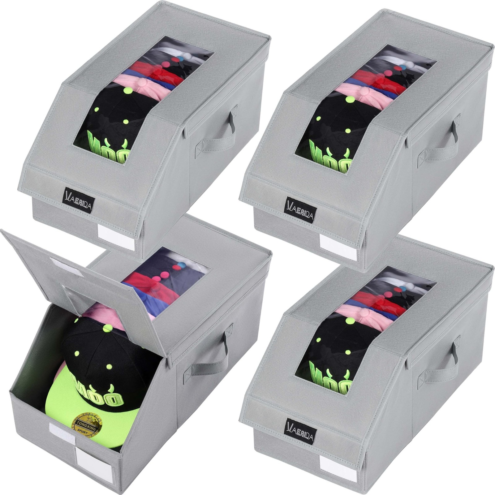 4 Pack Stackable Hat Organizer for Baseball Caps,… - image 1