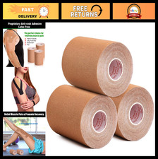 3 Pack Kinesiology Tape - 4" x 5.5yd Water-Resistant Muscle Support, Pain Relief 2.65 per gallon