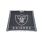 Nfl Las Vegas Raiders Wool Blanket Poncho Fringe Black Gray Oakland Football Fan