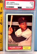 1961 TOPPS ORLANDO CEPEDA  #435  PSA 5 (EX)