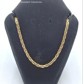18" 14K Yellow Gold Channeled Box Chain Link Necklace 13.01 Grams