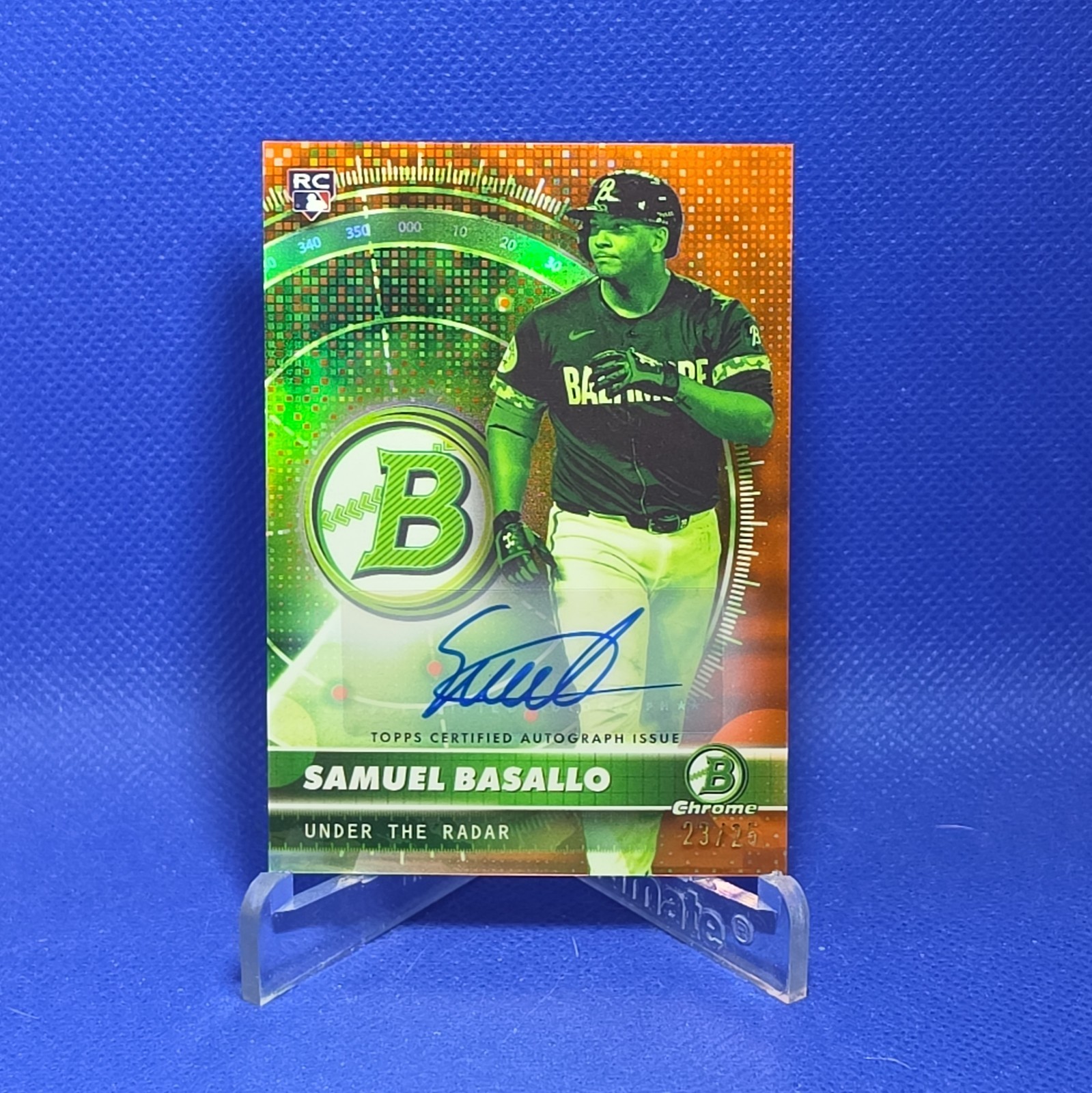 2026 Bowman Samuel Basallo Under The Radar Orange Refractor RC Auto 23/25