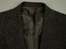 Hart Schaffner Marx Vintage Tweed blazer Men's 40R* Wool Glen Check Plaid 2 Btn