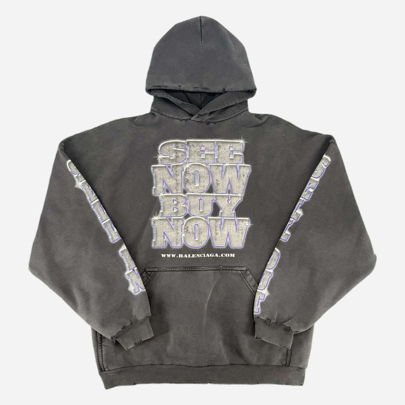 Balenciaga Large Fit Hoodie SNBN Faded Black