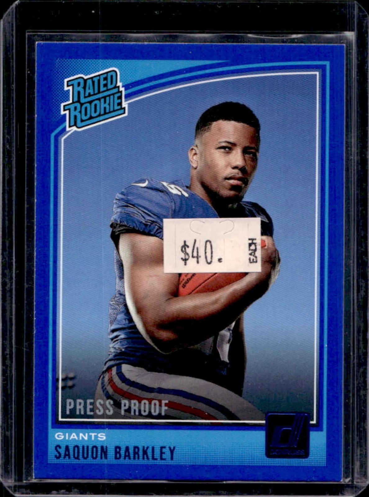 2018 Donruss Saquon Barkley Press Proof Blue Rookie RC #306 Giants