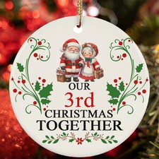 Our 3rd Christmas Together Ornament Santa Claus Couple 3 Year Anniversary Gift