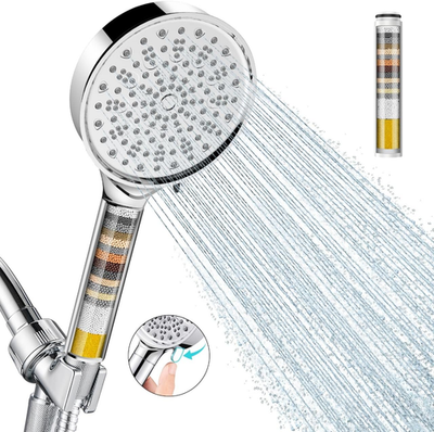 #ad Cobbe Filtered Shower Head with Handheld High Pressure 6 Spray Mode Showerhead $31.99