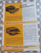 ancienne brochure prospectus tourne disque undy