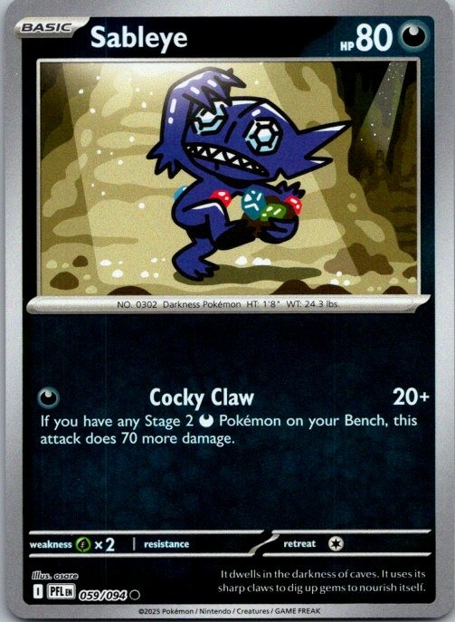 Sableye Common ME02: Phantasmal Flames 059/094 NM Reverse
