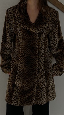 Yves Saint Laurent Variation Damen Mantel Leopardenmuster halblang Gr. 40