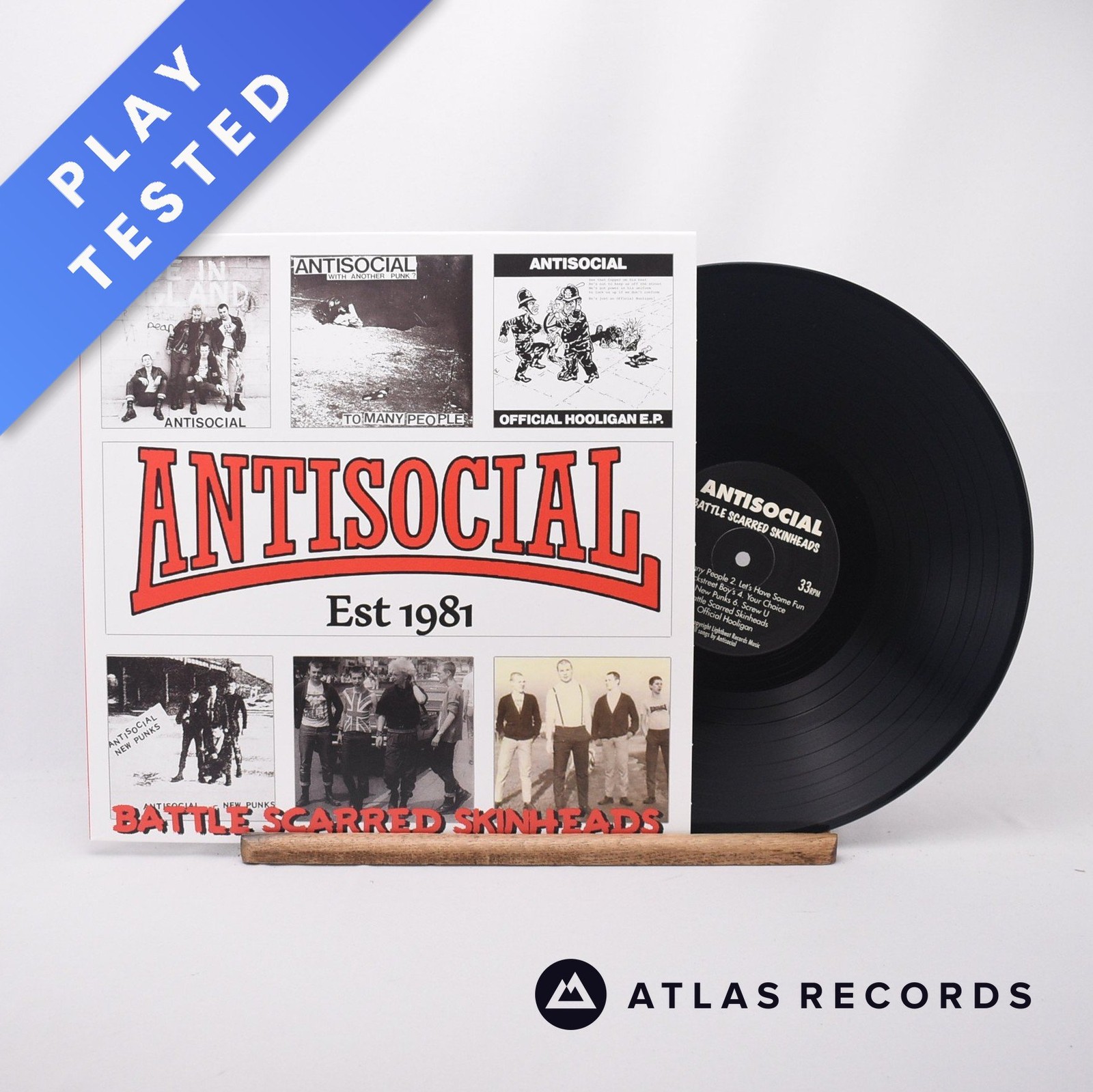 Antisocial Battle Scarred Skinheads A B Reissue LP Vinyl Record - NM/NM