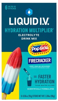Liquid I.V.  Popsicle  Firecracker Hydration Multiplier  6 CT