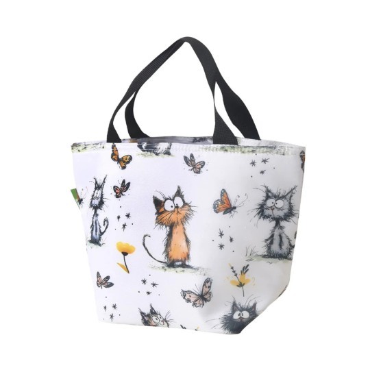 Eco Chic Lightweight Foldable Lunch Bag - Whimsy Cats - BNWT