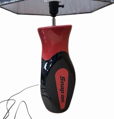 Snap On Tools Screwdriver Handle Ceramic Table Lamp with Hex Shade