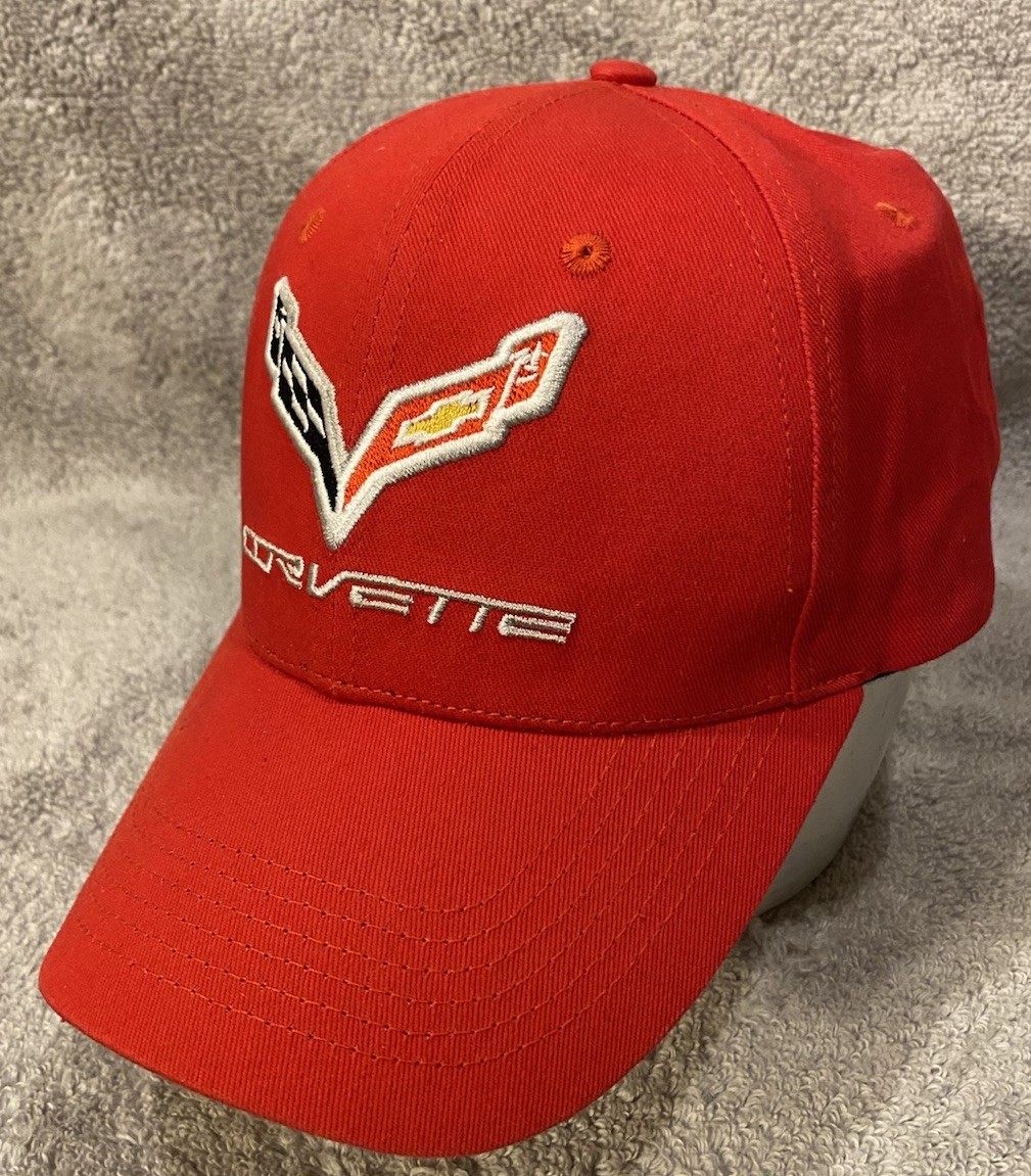 Corvette Hat Cap Red Adjustable StrapBack Chevy C… - image 1