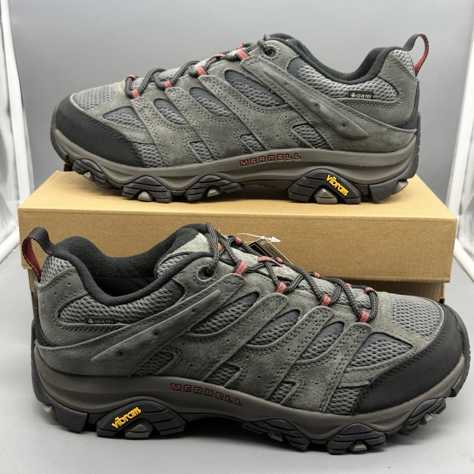 Merrell Moab 3 GTX Men’s 11.5 W Wide Trail Hiking Shoes Waterproof Beluga Grey