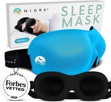 Nidra Contoured Sleep Mask  – Zero Pressure Fit, Light Blocking - Standard Blue