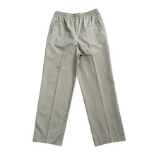 Vintage Koret Pull On Pants Womens 10 Olive Green Elastic Waist 27" Inseam
