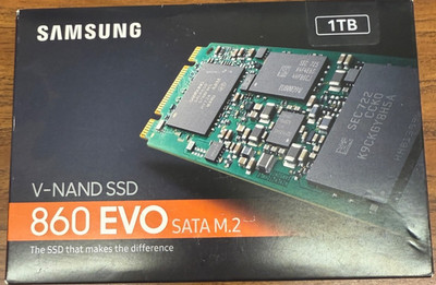 Samsung 860 EVO 1TB  -  M.2 SATA 2280 Internal SSD (V-NAND Technology) Sealed  