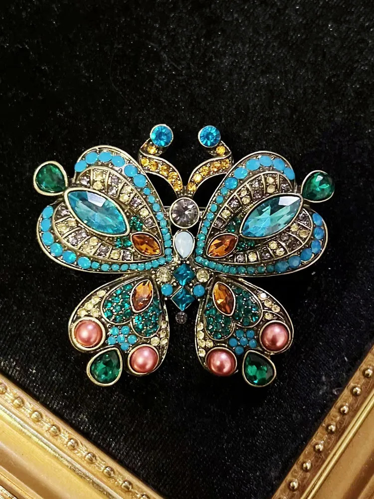 極美品 91 Brooch 925 Vintage Vintage Luxury Crystal Shining Brooch Pin For Women Men