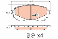 Bremsbelagsatz Scheibenbremse Vorderachse für MAZDA 6 Kombi Stufenheck