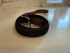 Brighton Cutter Buck Woven Stretch Braided Belt Leather Tip Brass Buckle 34