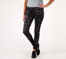 Cuddl Duds Women's Plus Sz Pants 1X Double h Velour Leggings Black A293100