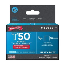 506SS1 Heavy Duty T50 Stainless Steel Staples for Upholstery, Construction, F...