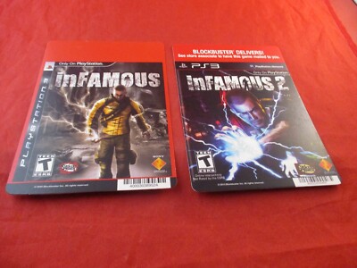 Infamous 1 & 2 Playstation 3 PS3 Blockbuster Promo Display Card ONLY