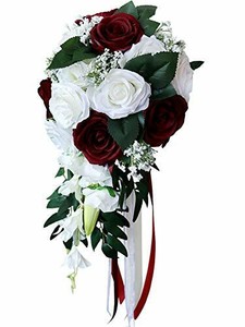 婚礼新娘花束 婚礼新娘花束 婚礼酒红色花束 Ebay