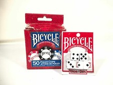 Bicyclette 50 Clay Filed Tournament Feel Poker Chips 5 Dés Lot