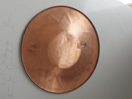 Etched Copper Wall Hanging Plaque Plate Star Gold Tone & Black Vintage - Picture 10 of 12