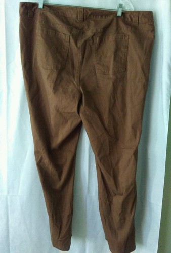 "Pantalones de mezclilla Slimmer Classic de Catherines marrón mezcla algodón más 22W entrepierna 30" - Imagen 3 de 8