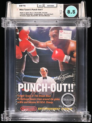 1987 Mike Tyson s Punch-Out, 8.5 WATA Graded, Mike s Letter 9.4, NES, CIB, REV-A