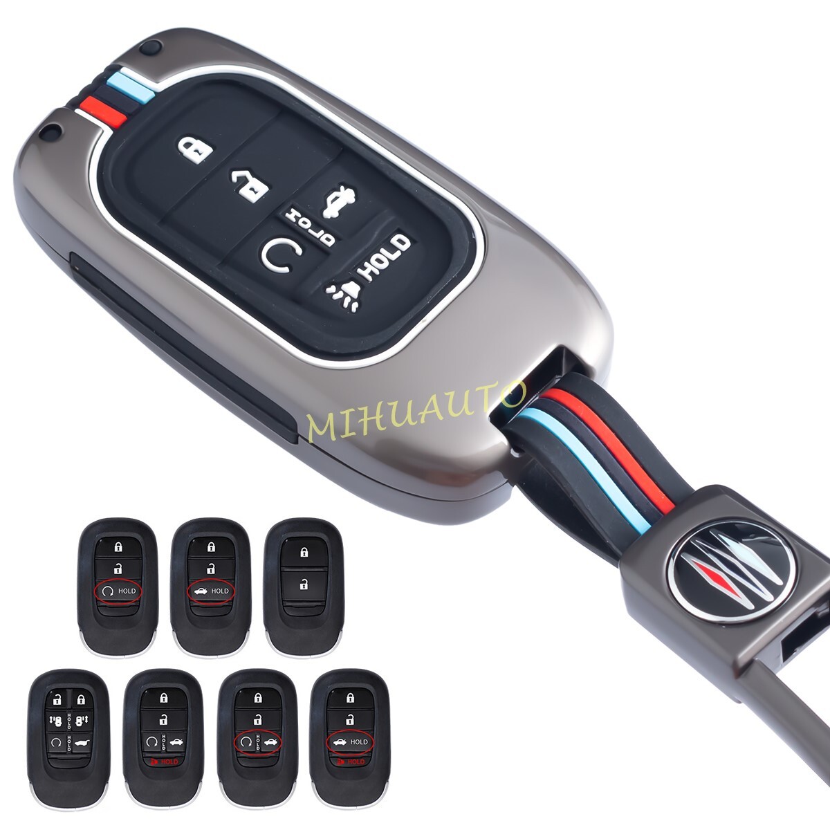 Custodia In Pelle Piena Per Chiave Auto Honda – Ontto Marrone – Compatibile Con Civic, Accord, CR-V 2022-2023 – Protezione Completa Con Portachiavi Elegante - 2
