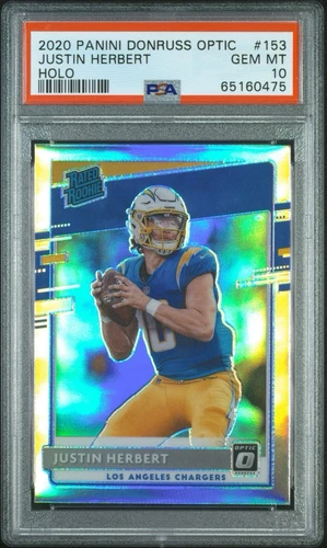 2020 Panini Donruss Optic - Rated Rookies Holo Prizm Justin Herbert (RC) PSA 10