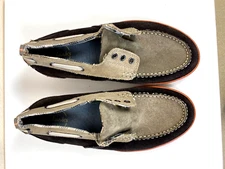 Clarks Brown Sand Suede Leather Loafers 9M Boat Slip On Shoes Laceless 63564