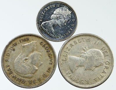 Lot of 3 Silver WORLD COINS Authentic Collection Vintage Group