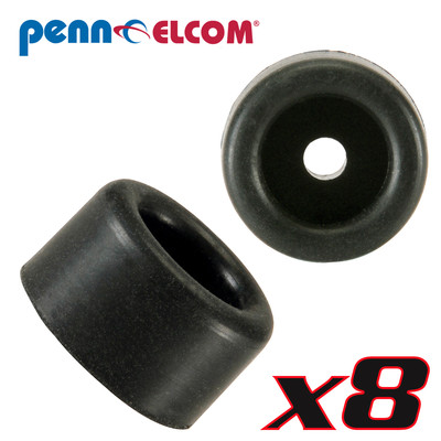 Eight Pack Penn Elcom F1694 Rubber Cabinet Foot 0.69'' Dia. x 0.39'' H Heavy-duty