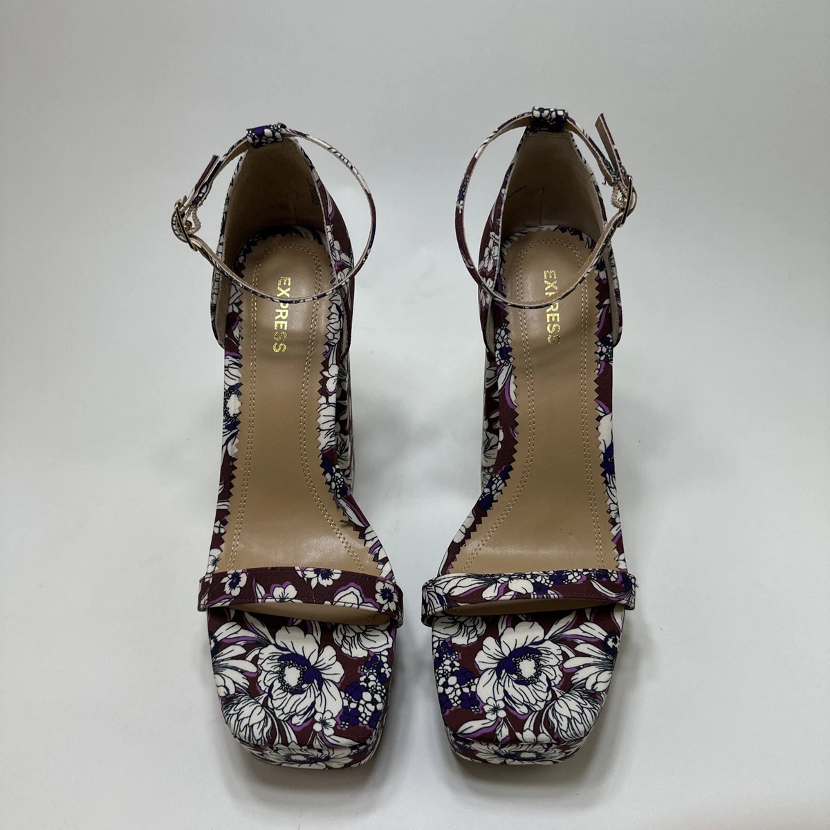 Express Women s High Floral Platform Heel Colorful Sandals Evening