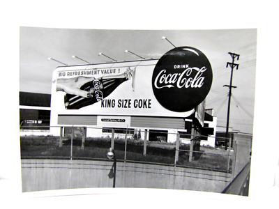 1960's PHOTOGRAPH Drink Coca-Cola Billboard Sign KING SIZE COKE