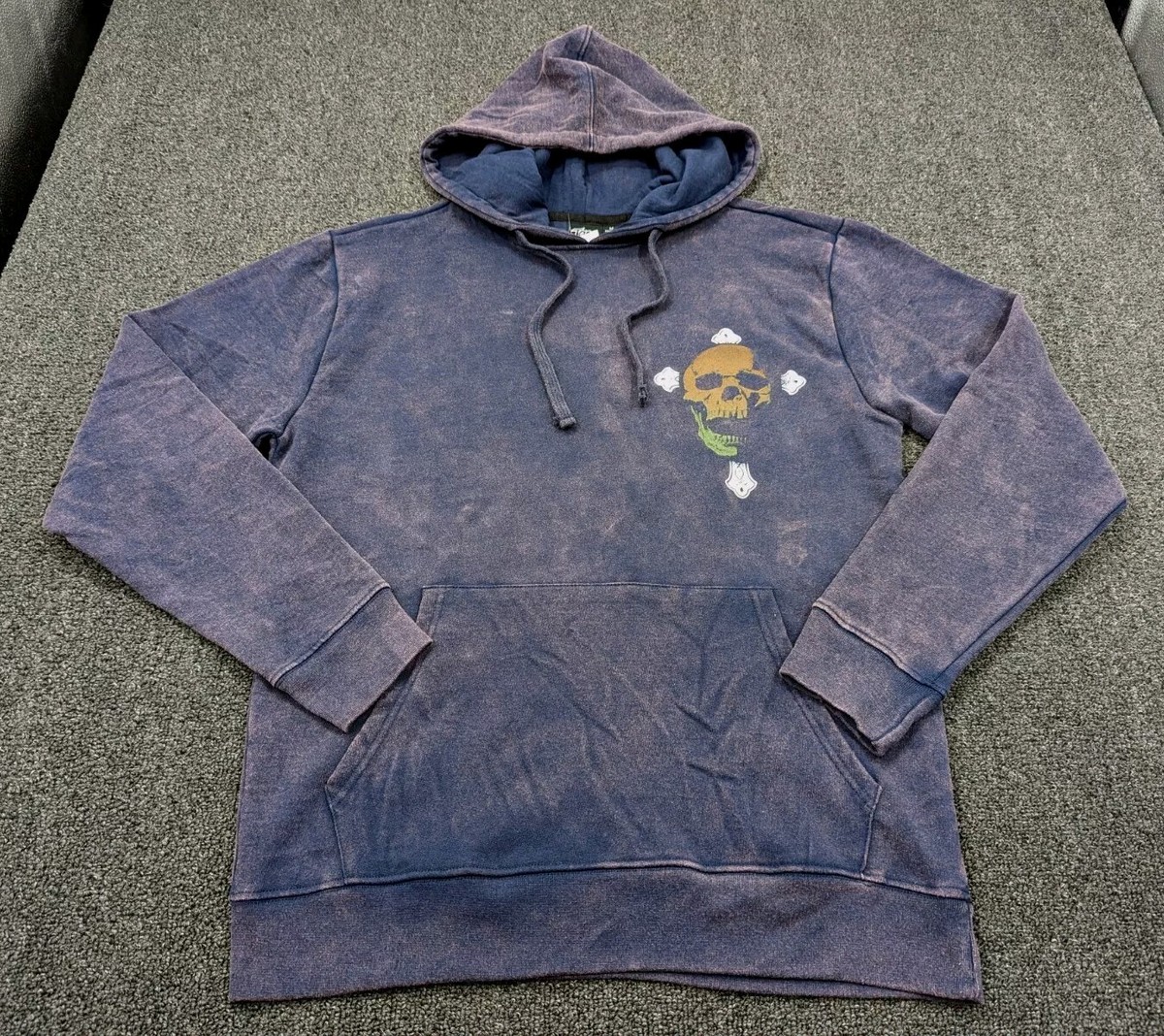 Taco Tuesday Purple Acid Wash Grunge Skull Logo Hoodie Sweatshirt