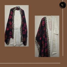 Indian Pakistani Party Wear Tissue Silk Salwar Kameez Crape Dupatta Size M 38 